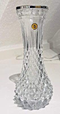 WMF VASE Diadem KRISTALL 25cm hoch, mit versilbertem Rand,mit WMF Etikett - Bild 1 von 4
