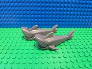 LEGO Shark Lot 2 Bluish Gray 2547c01 Pirates CMF Animal Retired Rare Vintage HTF - Picture 1 of 4