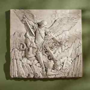 St. Michael the Archangel Wall Art Sculpture Protector Angel Detailed Frieze
