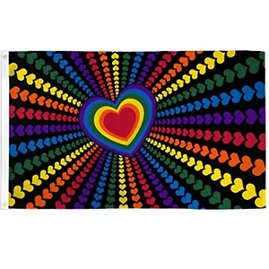 2x3 Rainbow Love Waterproof Flag Outdoor Banner Gay Pride LGBTQ Polyester New - Picture 1 of 4