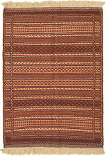 Vintage Hand Woven Turkish Carpet 3'4" x 5'1" Traditional Wool Kilim Rug