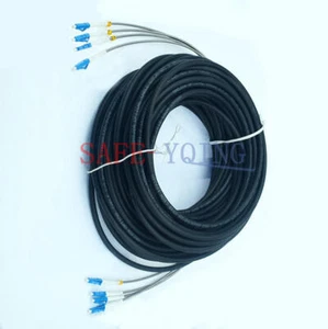 Field Outdoor Fiber Cable LC-LC 4 Strand 9/125 SingleMode Fiber Patch Cord 50M - Afbeelding 1 van 9