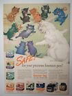WWII Rainbow Kitten Litter CARTERS INK Pen Refill Cats Colorful Vintage Print Ad