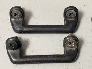 PORSCHE 911 912 ORIGINAL LUGGAGE STRAP BRACKETS WITH CORRECT BRONZE SCREWS - Picture 1 of 4