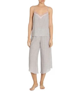 Midnight Bakery Reese Striped Cami & Cropped Pajama Pants, Charcoal/White , S... - Picture 1 of 1