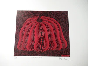 Y.KUSAMA: "PUMPKIN 2000 RED" SIGNIERT, LIMIT 90/100 / Gr. 64x48cm KEIN ORIGINAL - Bild 1 von 8