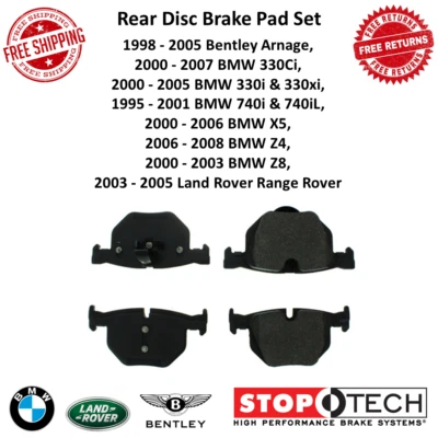 Pastillas de freno deportivas traseras StopTech con cuña para Bentley Arnage BMW 330Ci Range Rover Foto 1 de 4