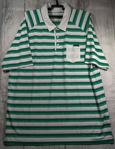 OAKLEY XL Regular Fit Short Sleeve Polo Style Shirt Hydrolix Green Full Stripe - Picture 1 of 7