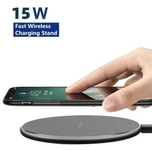 15W Fast Wireless Charger Charging Pad For iPhone Samsung Other smartphones UK - Picture 1 of 17