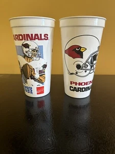 Lot Of 2 Phoenix Cardinals 1980’s 90’s NFL ICEE Cup Football Vintage Coca-Cola - Picture 1 of 2