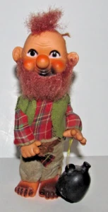 Vintage Rare Bearded Hobo Hillbilly Doll w/ Moonshine Jug 6.5" (OT2) - Picture 1 of 4