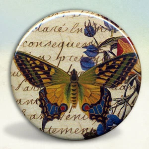 Butterfly with Flowers Pocket Mirror tartx - Picture 1 of 3