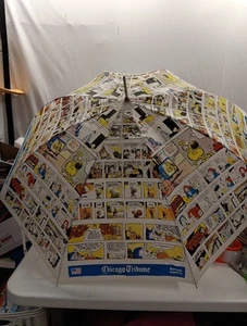 Vintage Chicago Tribune Newspaper Sunday Comics Umbrella - Picture 1 of 17