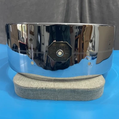 "Insignia redonda Gretsch años 70 vintage 14"" cromo sobre latón caja de tambor carcasa" Foto 1 de 4