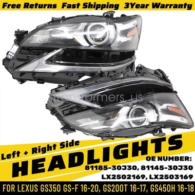 PARA LEXUS GS300/GS350/GS200T 2016-2020 2x faros LED lado conductor y pasajero Foto 1 de 4