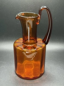 Vintage Blenko #6511 Glass Pitcher in Amber Mid-Century Modern 9.25” Tall - Picture 1 of 12