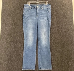 NYDJ Marilyn Straight Jeans Womens 12 Blue Lift Tuck Technology Stretch Denim - Picture 1 of 10