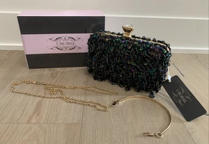UBORSE Evening Wedding Clutch Shoulder Handbag Crystals Beads Sequin Formal NEW - Picture 1 of 8