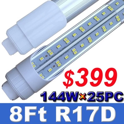 T8 8FT Led Tube Light 8 Foot Led Bulbs 144W Led Shop Light R17D HO Garage Lights - Image 1 of 4