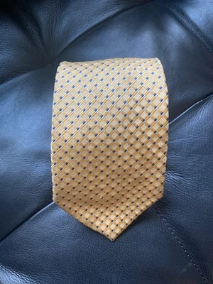 Jones New York мужской галстук галстук шелк желтый 3,75 «x 59,5» сделано в США - Изображение 1 из 4