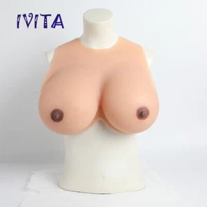 IVITA Silicone Breast Forms Drag Queen GG Cup Big Boobs Bras Enhancer - Picture 1 of 12