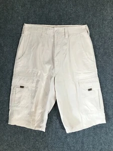 Arizona Jeans Cargo Shorts Mens Size 30 Off White/Beige High Rise Outdoor Active - Picture 1 of 9