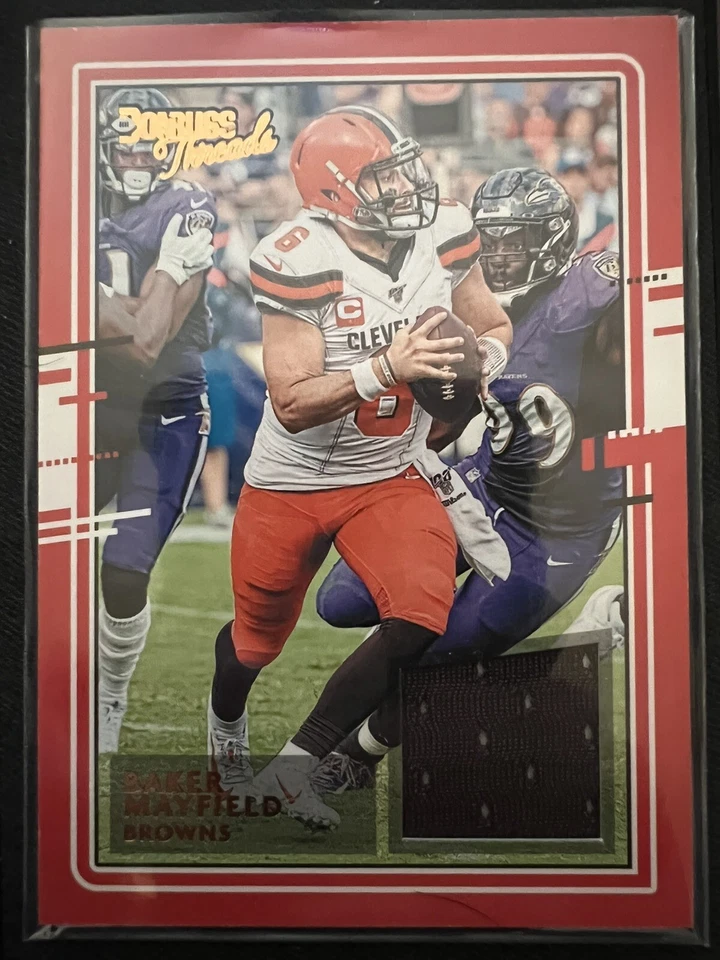 2020 PANINI DONRUSS THREADS BAKER MAYFIELD JERSEY RELIC PATCH CARD#23 MNT BROWNS - Image 1 of 2