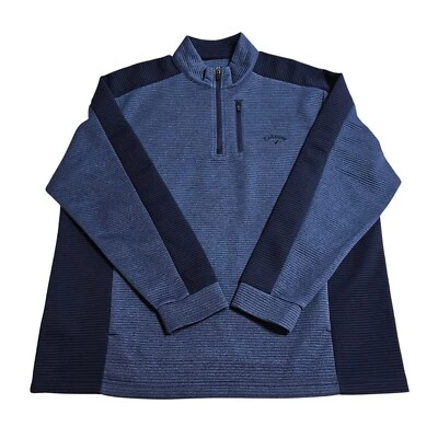 Pullover de golf Callaway XL azul Opti-Dri cuarto cremallera manga larga Foto 1 de 4