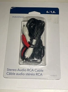 Insignia - 6' Stereo-to-RCA Audio Cable - Black Model: NS-POY3506 - Zdjęcie 1 z 2