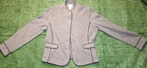 Talbots Women’s Jacket Size M Gray Button Long Sleeve 100% Wool - Picture 1 of 10