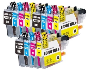 XL Ink Tanks Compatible for LC401XL Brother MFC-J1010DW MFC-J1012DW MFC-J1170DW - Picture 1 of 10