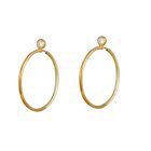 18ct Gold Plated Sterling Silver Crystal Cz Tube Hoop Earrings gift box included