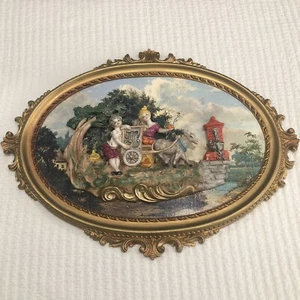Placa de pared vintage de arte 3D ITALIA. Excelente Estado 25”x19” - Imagen 1 de 7