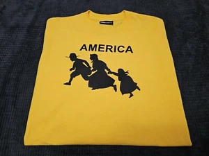 The Hundreds Pilgrims Making A Dash 4 "AMERICA" Lemon Yellow S/S TShirt SZ M  - Picture 1 of 9