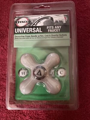 (2) NEW Danco Universal Bathroom Kitchen Cross Handle Faucet Knobs #46004 Pair - Image 1 of 4