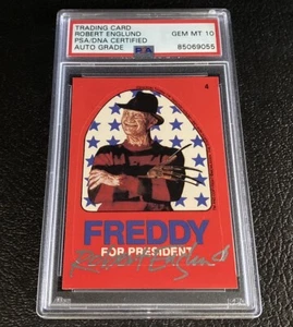 PSA Auto Robert Englund 1988 Topps Fright Flicks Sticker Freddy Krueger 4 Signed - Picture 1 of 6