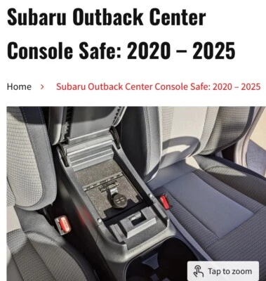 Subaru Outback Center Console Safe 2020-2025 models-Console Vault Brand - Image 1 of 4