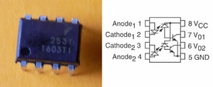 Optocoupleur HCPL-2531 Dip 8 - Picture 1 of 1