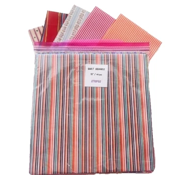 10" Pre-Cut Fabric Squares  - Stripes - 40 Pieces - NO Duplicates - Image 1 of 3
