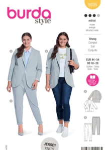 Burda 5935 Misses Knit Suit Jacket Pants Size 18-28 Sewing Pattern New! - Picture 1 of 3