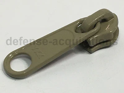 MilSpec Size 10 YKK Zipper Pull Slider used for #10 CF Nylon Coil Tape KHAKI