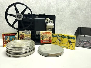 VINTAGE Argus Showmaster 879 Super 8mm Movie Projector W/Movies Sports Cartoons - Picture 1 of 12