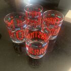 Vintage Houze Merry Christmas Stained Glass Cocktail Glasses Set Of 4 1970’s MCM