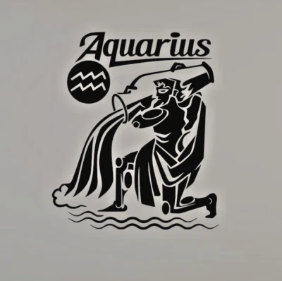 ВОДОЛЕЙ - ЗНАК ЗОДИАКА СИМВОЛ - БОЛЬШОЙ СТЕНЫ ВИНИЛОВАЯ НАКЛЕЙКА НАКЛЕЙКА - ВЫБОР ЦВЕТА - Изображение 1 из 3