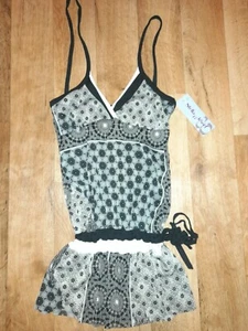 NEW Womens Aztec Print Strappy Top - Size 10 - BNWT - Grey & Black - Womens tops - Picture 1 of 5