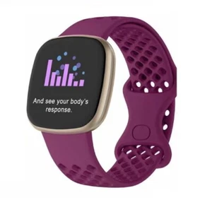 Sport Band Gym Silicone Rubber Loop Strap Wristband For Fitbit Versa 3 / Sense - Picture 1 of 20