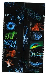 US 5264-5273 5273a Bioluminescent Life F vert gutter block 10 MNH 2018 - Picture 1 of 1