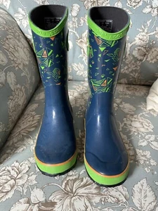 Bogs Boots Boys Sz 3 Blue Green Orange Classic Rain Snow Winter Outdoor - Picture 1 of 9