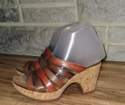 Sandali donna Cobb Hill by New Balance pelle marrone sughero zeppa plateau 7M