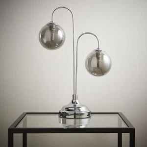 Table Lamp and Floor lamp in chrome or Antique brass options with Glass shades - Picture 1 of 8